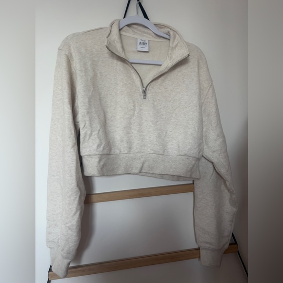 TNA airy 1/4 zip sweater heather oat beige - Picture 1 of 3